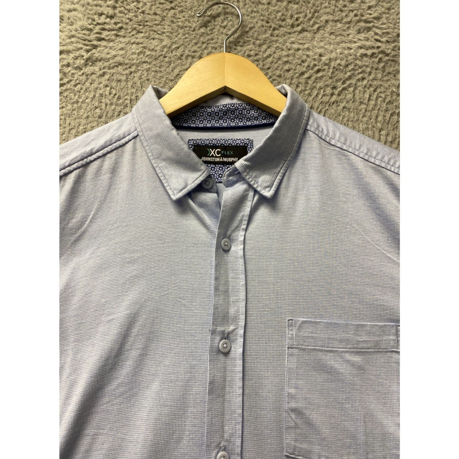 Johnston & Murphy VINTAGE Johnson & Murphy Button-Up Shirt Mens Large Blue Casual Western Outdoor Hiking Size US L / EU 52-54 / 3 - 3 Thumbnail
