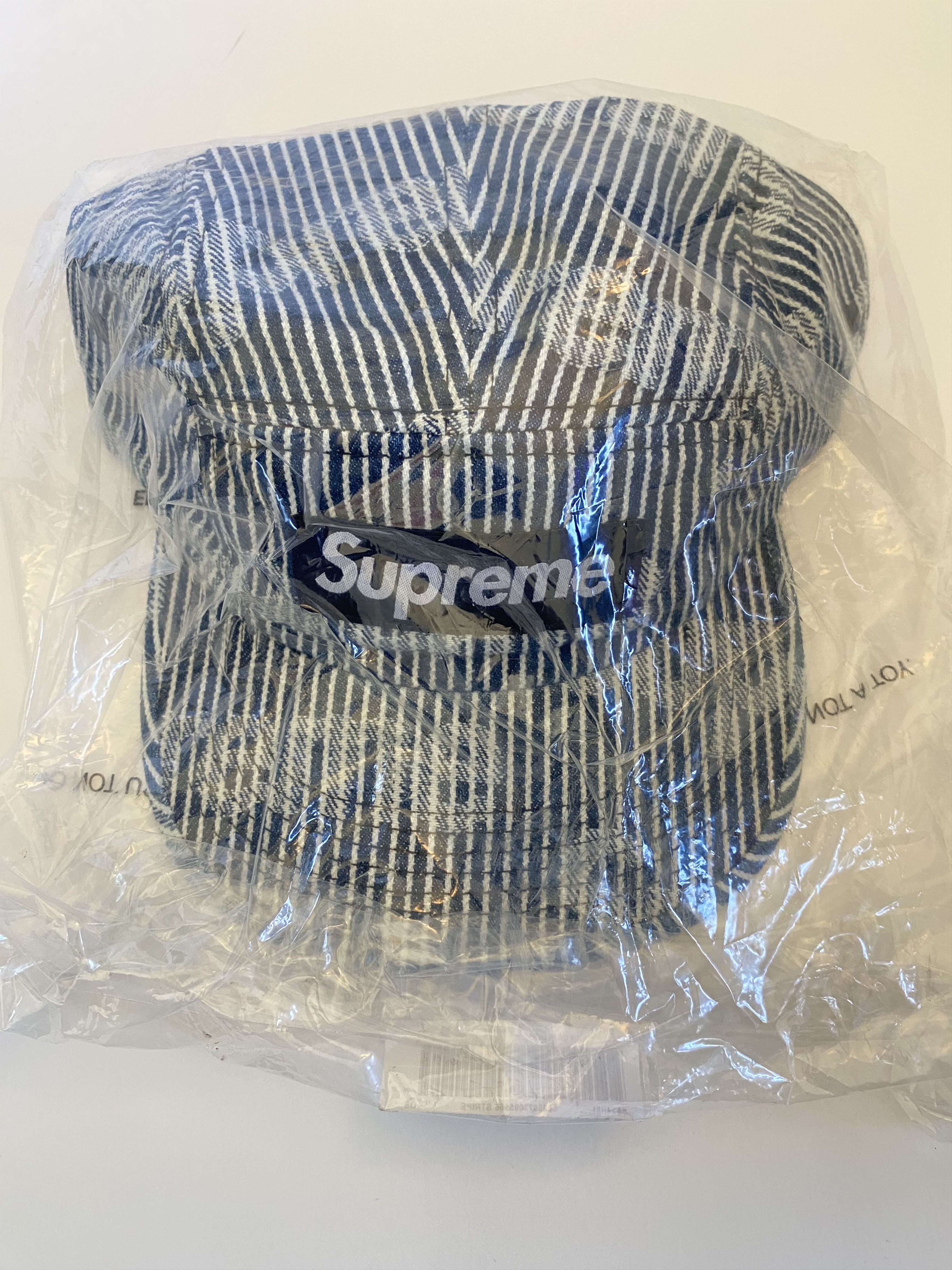 Supreme Denim Stripe Camp Cap Size ONE SIZE - 1 Thumbnail