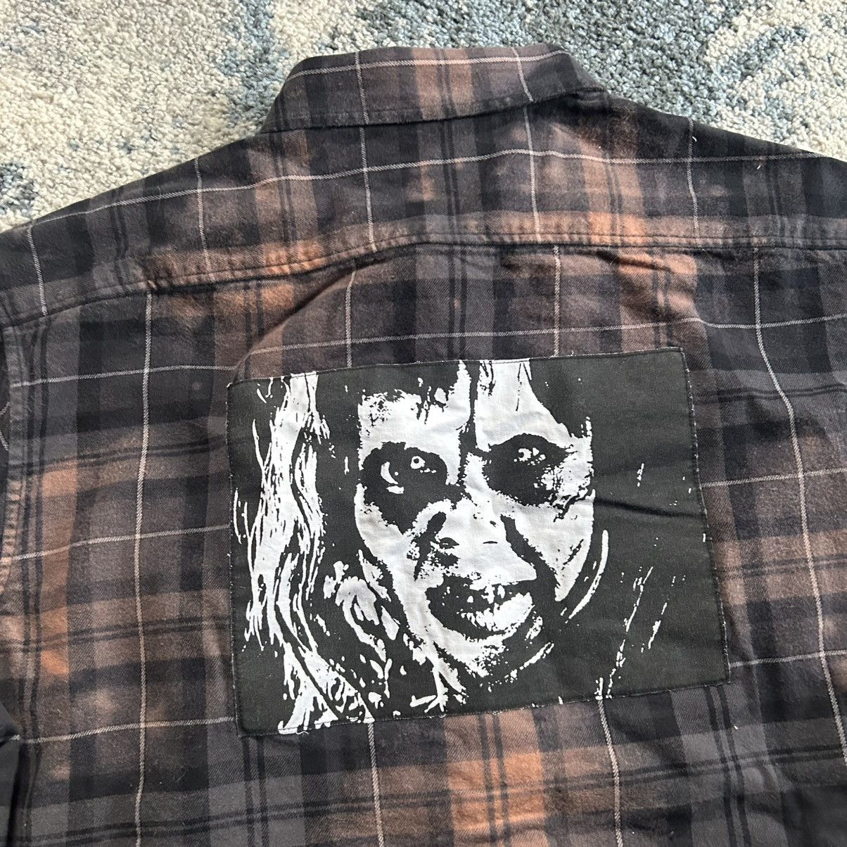 Supreme 1973 THE EXORCiST TARTAN PLAiD FLANNEL SHiRT ACiD WASH BLACK Size US L / EU 52-54 / 3 - 3 Thumbnail