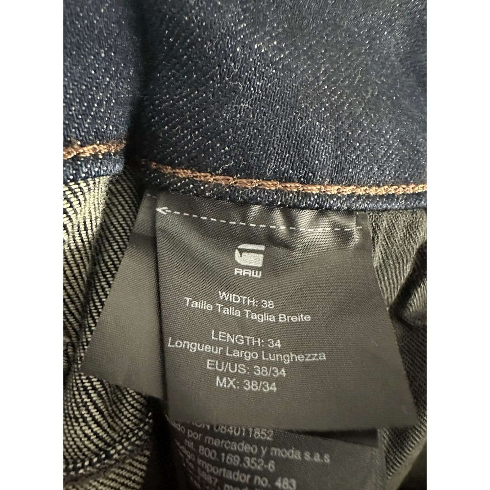 G-Star G Star Raw Jeans Mens 38x34 Dark Wash 3D Slim 5620 Waxed Double Knee Denim Pants Jeans Mens 38 Blue Black Skinny 90s 2000s Mens Size US 38 / EU 54 - 4 Thumbnail