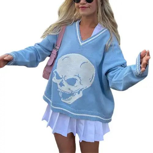Japanese Brand Skull Demon Pullover Size ONE SIZE - 6 Thumbnail