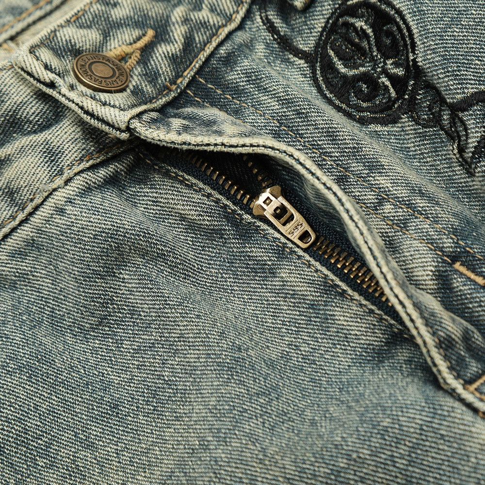 Jean Men's washed distressed straight punk dirty ripped jeans Size US 32 / EU 48 - 4 Thumbnail