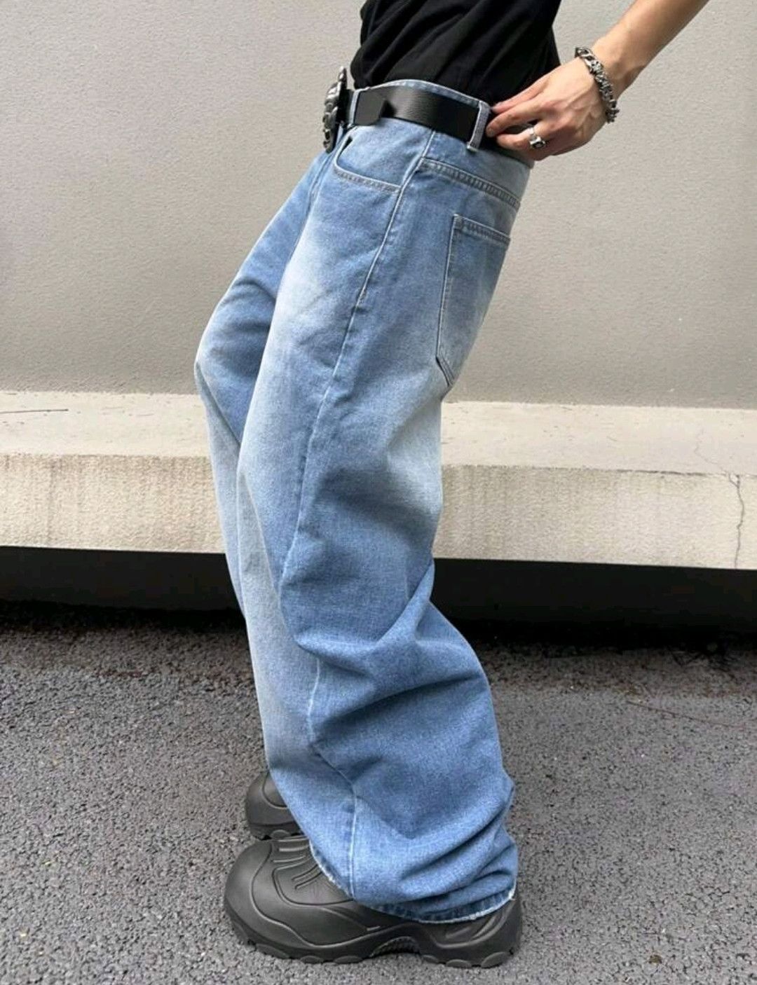 Japanese Brand × Jean Solid Color Simple Style Baggy Jeans Daily Size US 30 / EU 46 - 8 Thumbnail