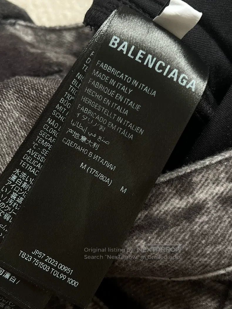 Balenciaga size M Printed Denim Pants