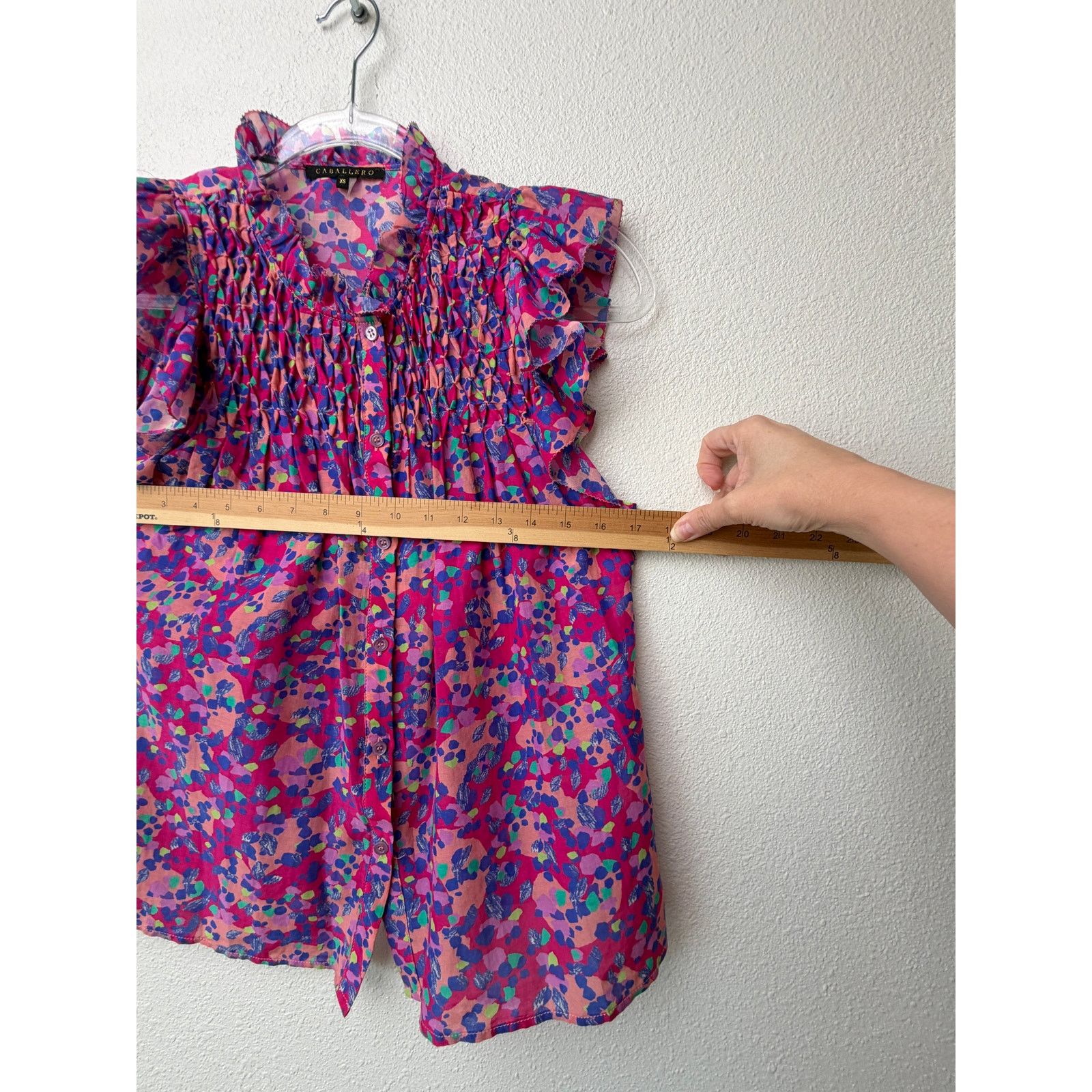 Other Caballero Evelyn Multi Dot Ruffle Top Women XS Pink Size XS / US 0-2 / IT 36-38 - 13 Thumbnail