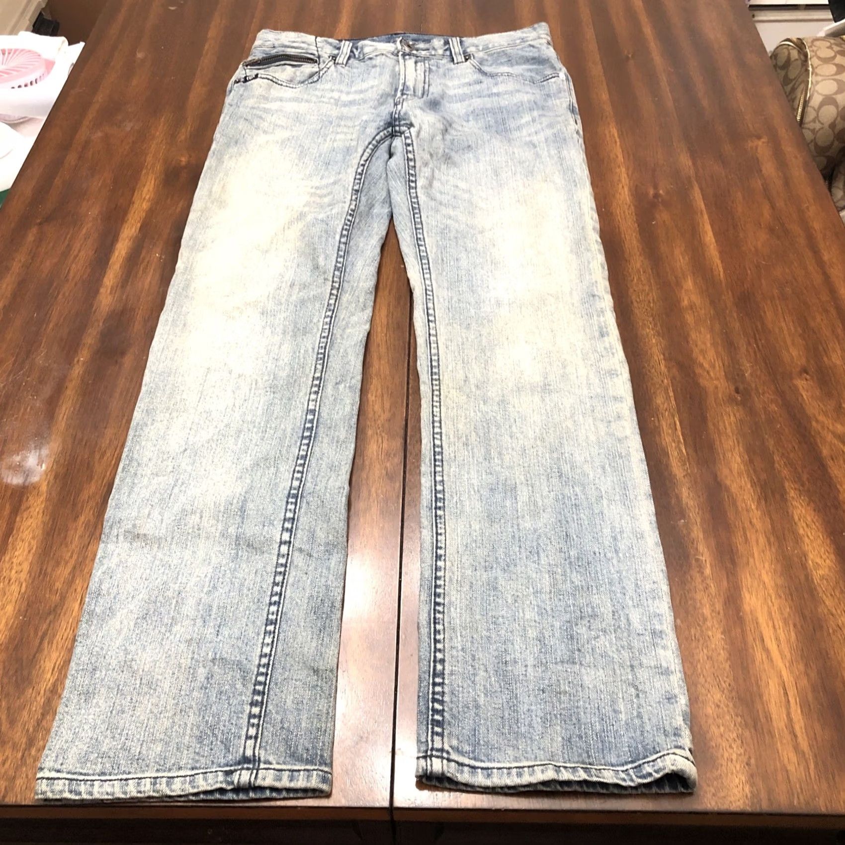 Fox Racing Fox Denim Jeans Regular Straight Leg 30x30 Blue Light Wash Fox Racing Mens Womens Size 30" / US 8 / IT 44 - 7 Thumbnail