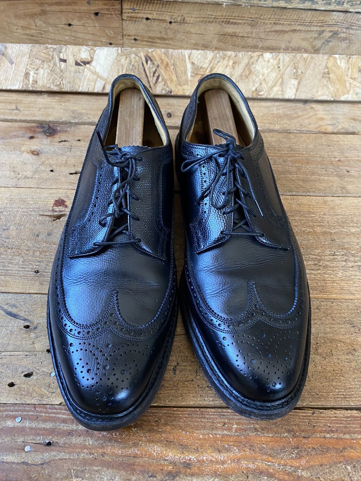 Florsheim × Vintage Vintage pebble grain wingtip oxford leather shoes 12C Size US 12 / EU 45 - 1 Thumbnail