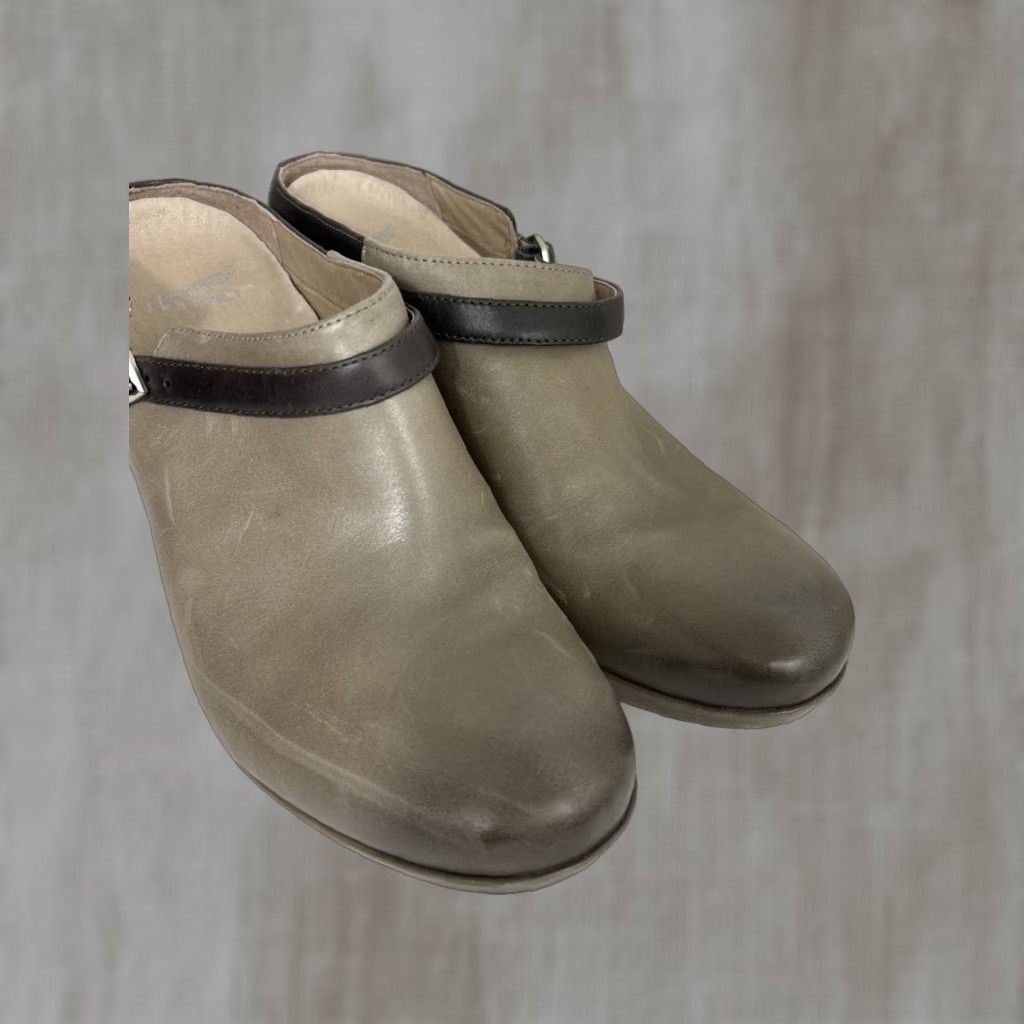 Dansko Dansko Malissa Leather Women's Mule Bootie Slip On Casual High Heel Stone Burnished Calf 40 US 9.5-10 Womens Medium Width Leather Breathable Cushioned Size ONE SIZE - 1 Thumbnail