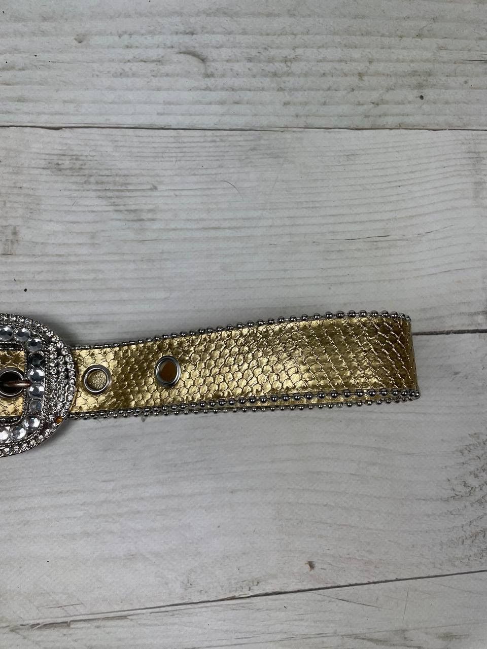 Other Vintage B B Simon Style Belt Leather Rhinestone Punk Y2K Size ONE SIZE - 9 Thumbnail