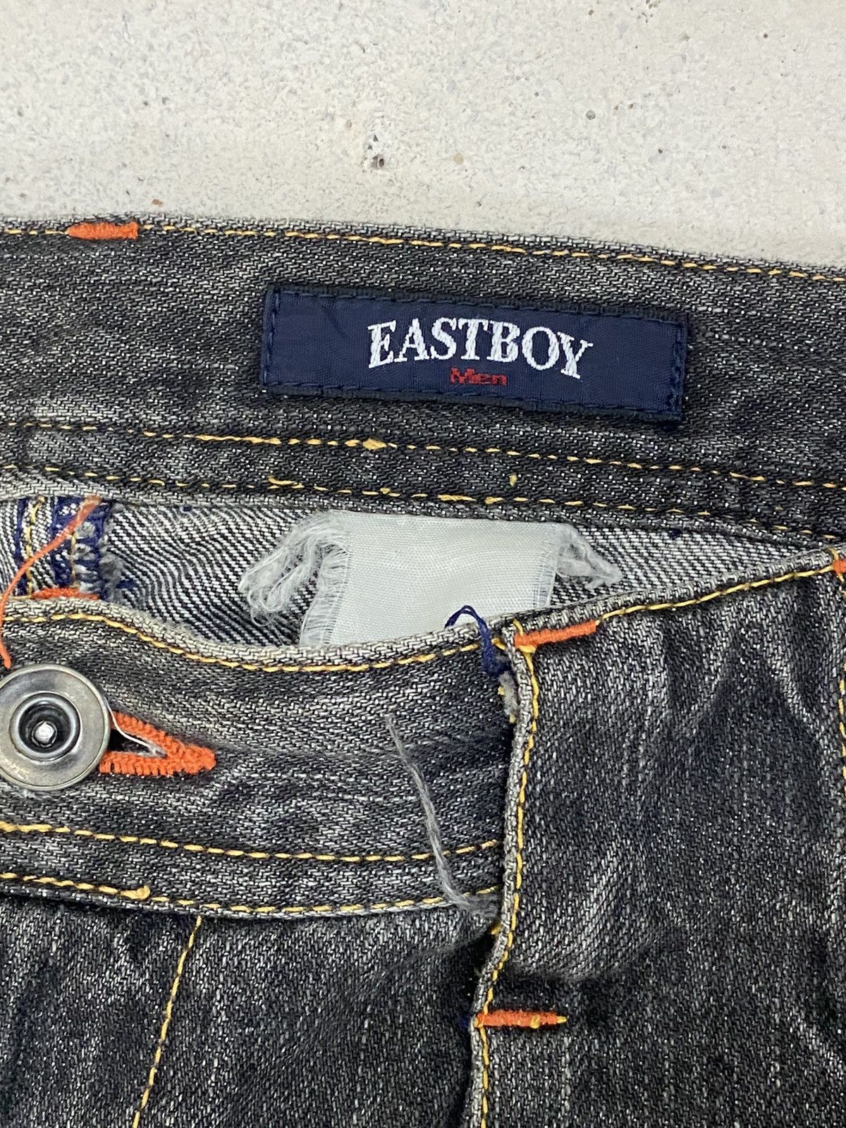 GOSTAR DE FUGA × Japanese Brand Eastboy Men Jean Loose Baggy Fit Grey Washed Distressed Size US 31 - 11 Thumbnail