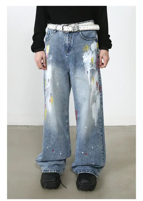 Japanese Brand American graffiti straight loose hip-hop jeans men y2k Size US 32 / EU 48 - 8 Thumbnail