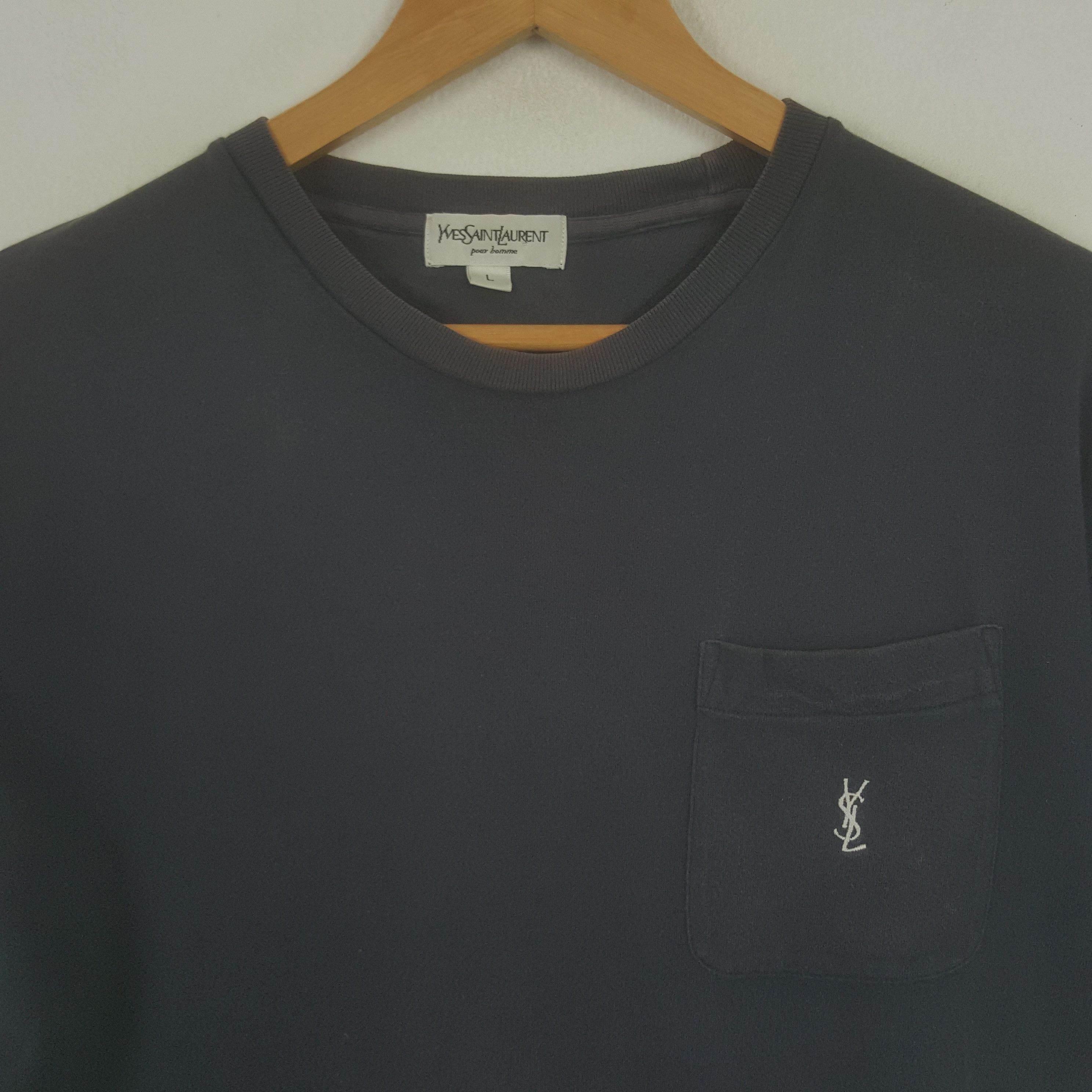 Vintage × Yves Saint Laurent Vintage Yves Saint Lauren Italian Brand Small Logo Tshirt Size US L / EU 52-54 / 3 - 2 Thumbnail