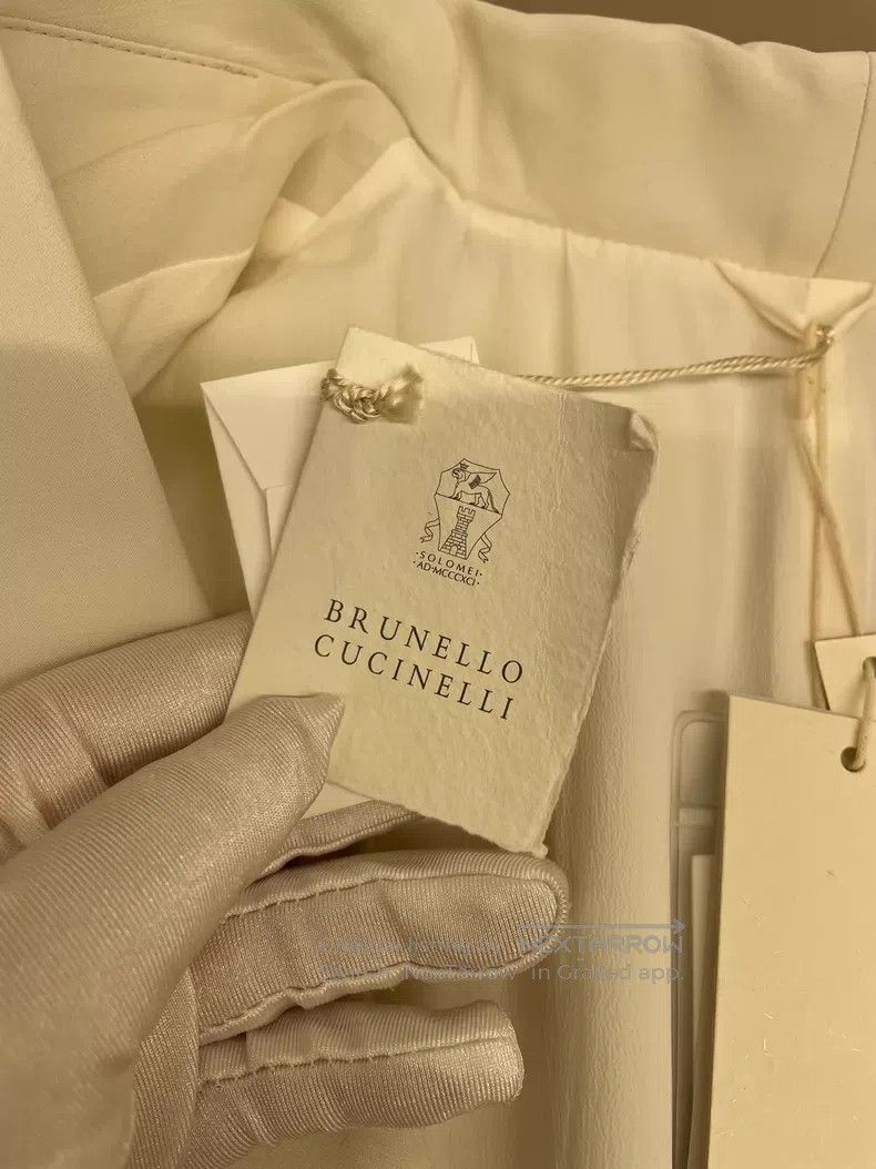 Brunello Cucinelli Brunello Cucinelli White Viscose Fiber Beaded Blazer Size M / US 6-8 / IT 42-44 - 3 Thumbnail