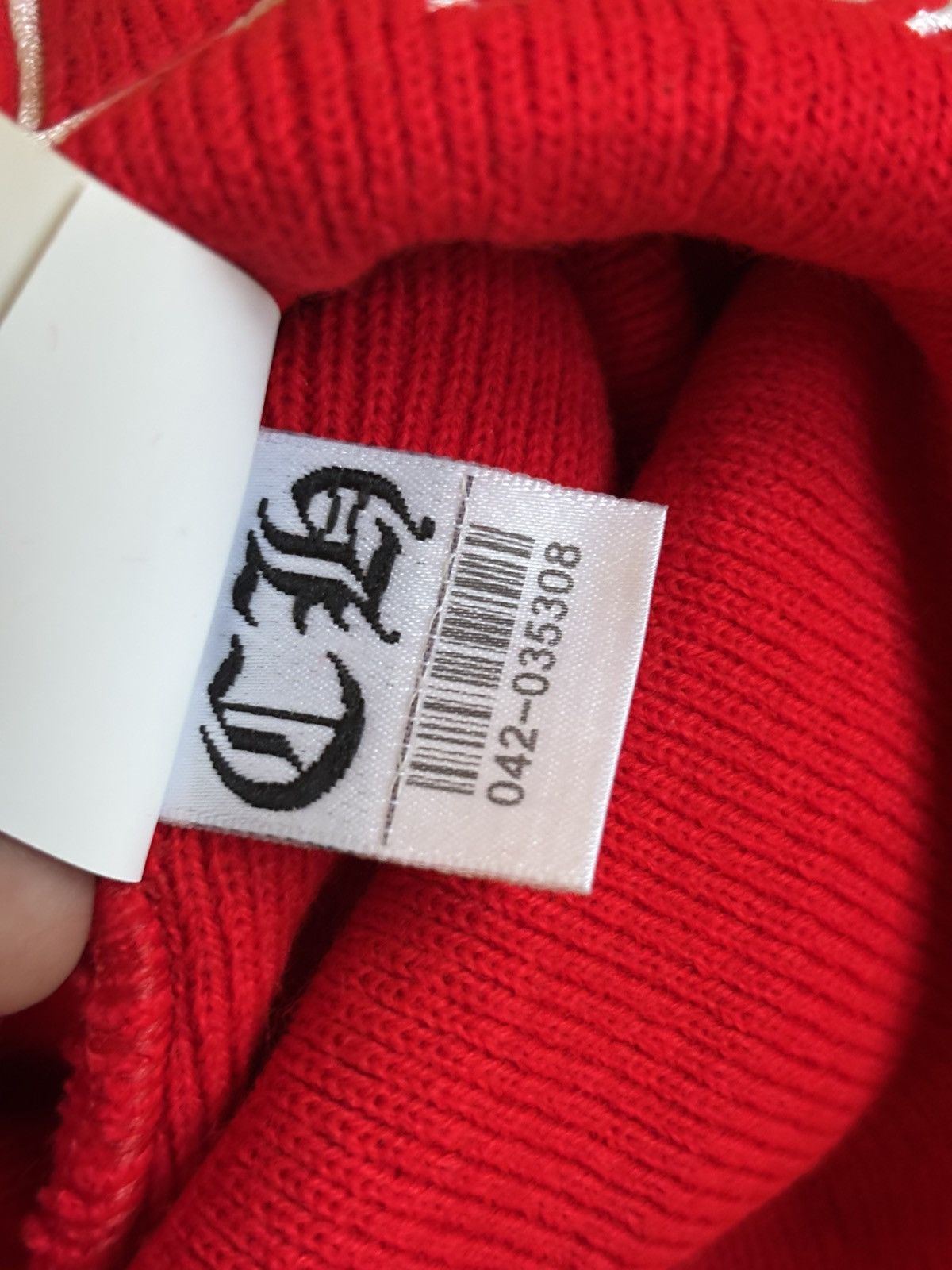 Chrome Hearts Chrome Hearts Red CH Logo Beanie Size ONE SIZE - 8 Thumbnail