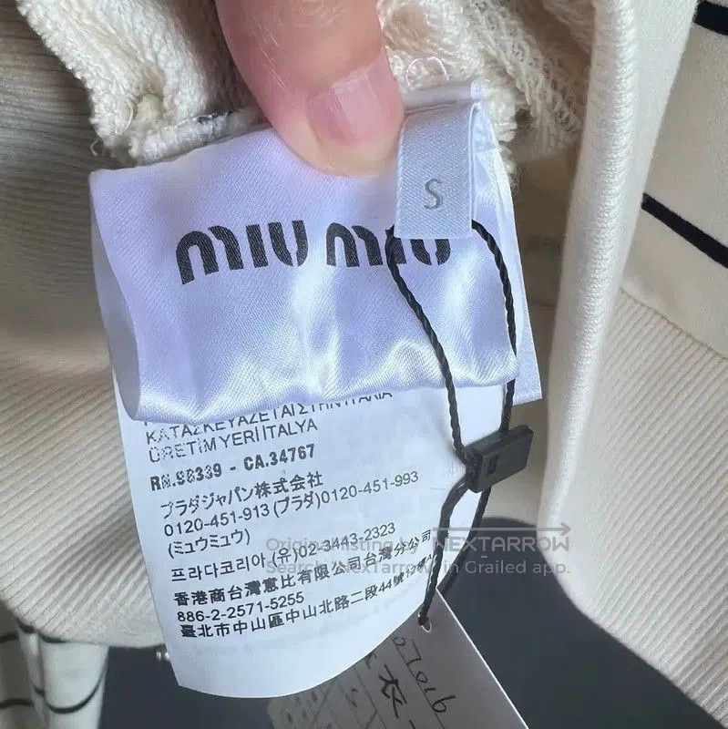 Miu Miu Miu Miu Striped Cropped Cotton Sweatshirt . Size S / US 4 / IT 40 - 7 Thumbnail