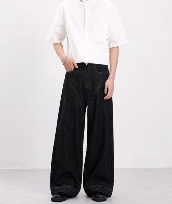 Japanese Brand American-Style High-Street Curved-Panel Denim Jeans Size US 32 / EU 48 - 1 Thumbnail