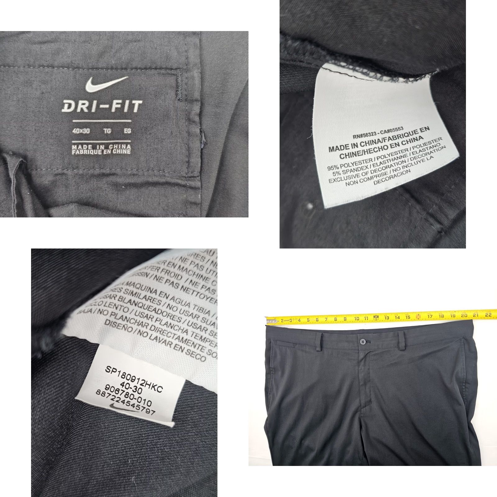 Nike Nike Golf Dri-FIT Tech Flat Front Straight Leg Pants Men 41x30 Black Performance Pants Size US 41 - 8 Thumbnail