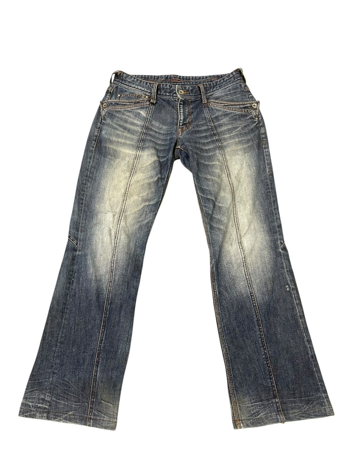 Japanese Brand Slim Slight Flare Jeans Nicole Club Distress Boot Cut 2🟦4 Size US 31 - 9 Thumbnail