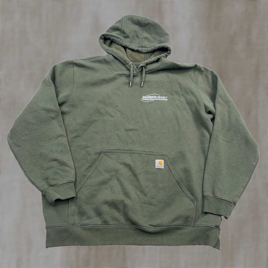 Carhartt VINTAGE Carhartt Hoodie Shirt Men XL Olive Green Loose Fit Sleeve Spellout Sweatshirt Adult Size US XL / EU 56 / 4 - 1 Thumbnail