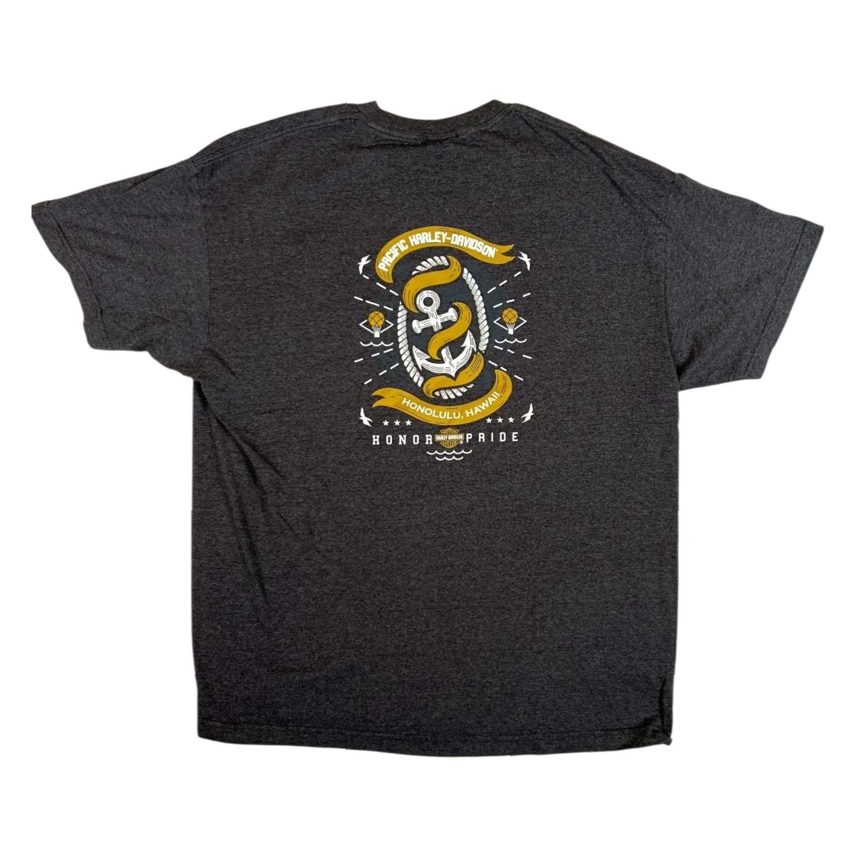Harley Davidson VINTAGE Harley-Davidson T-Shirt 2XL Mens Gray Honolulu Hawaii 90s Biker Classic Short Sleeve Crew Neck Size US XXL / EU 58 / 5 - 2 Thumbnail