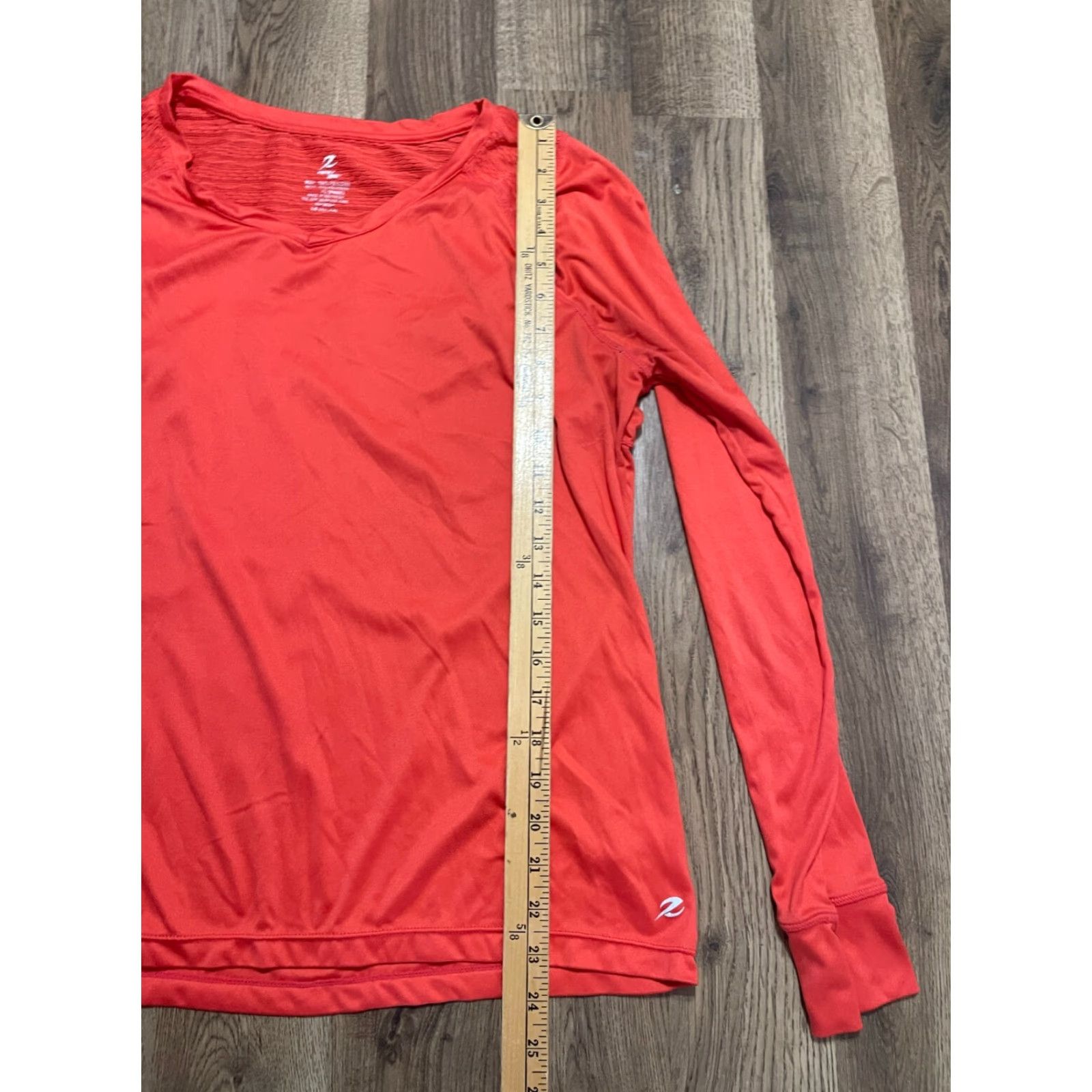 Vintage Energy Zone Shirt, Women's Size Large, Orange, Long Sleeve, V-neck, Athletic Size L / US 10 / IT 46 - 7 Thumbnail