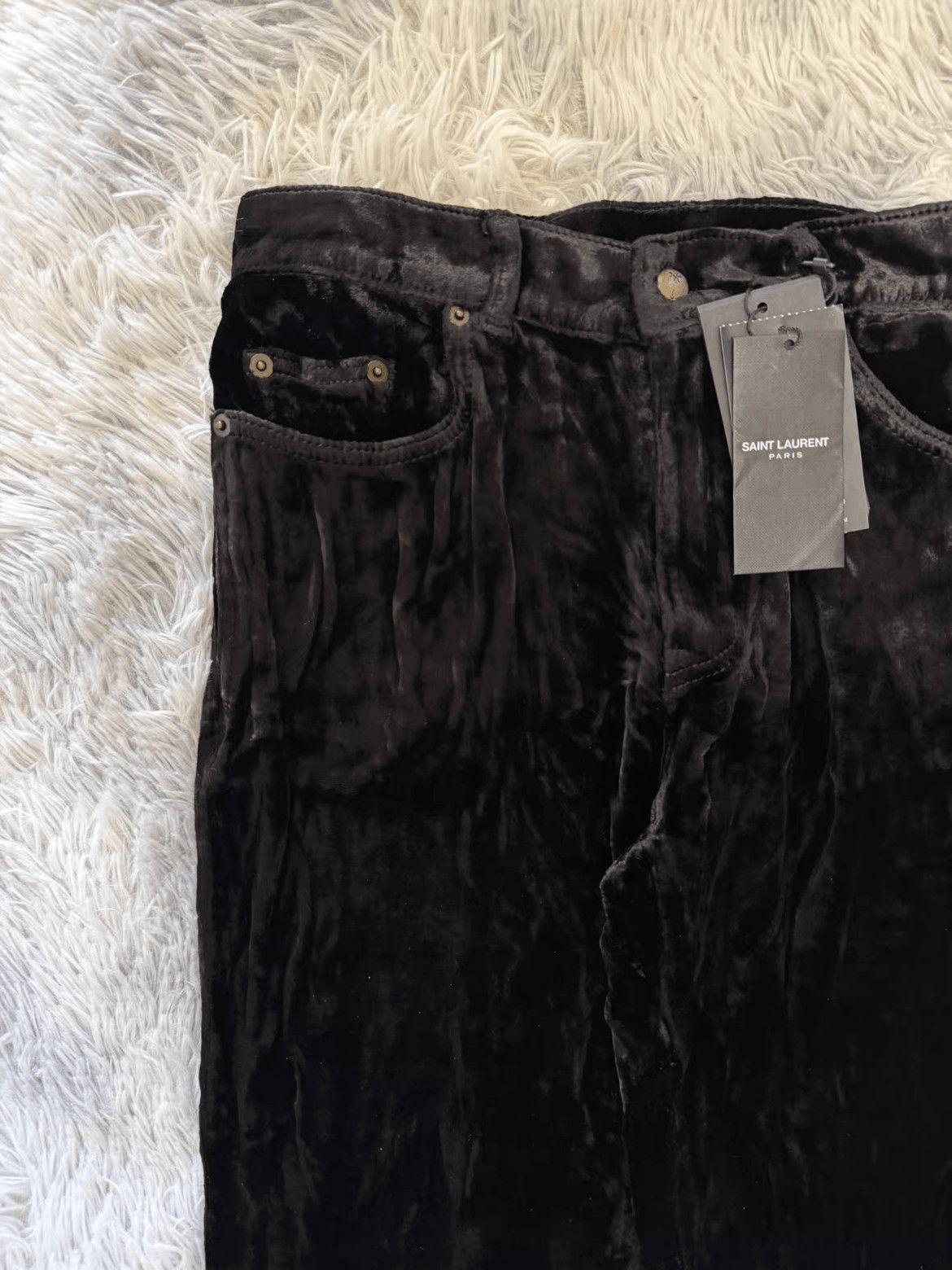 Saint Laurent Paris Saint Laurent Paris Sz 31 Saint Laurent Paris 19AW Velvet Size US 31 - 2 Thumbnail