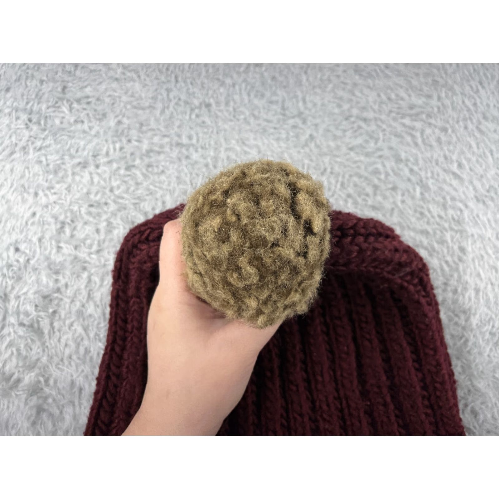Vintage JustFab Beanie Hat Adult One Size Burgundy Acrylic Knit Ski Logo Outdoors Mens Womens Size ONE SIZE - 3 Thumbnail