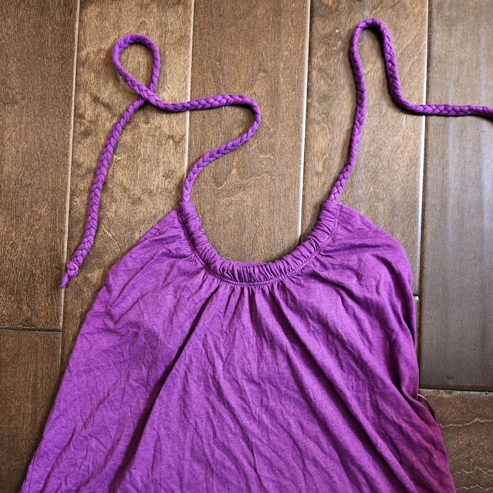 American Eagle Outfitters American Eagle Outfitters Tank Women S/P Purple Tie Halter Top Sleeveless Solid Basic Summer Casual Party/Cocktail Travel Machine Washable Comfort Fit Size S / US 4 / IT 40 - 3 Thumbnail