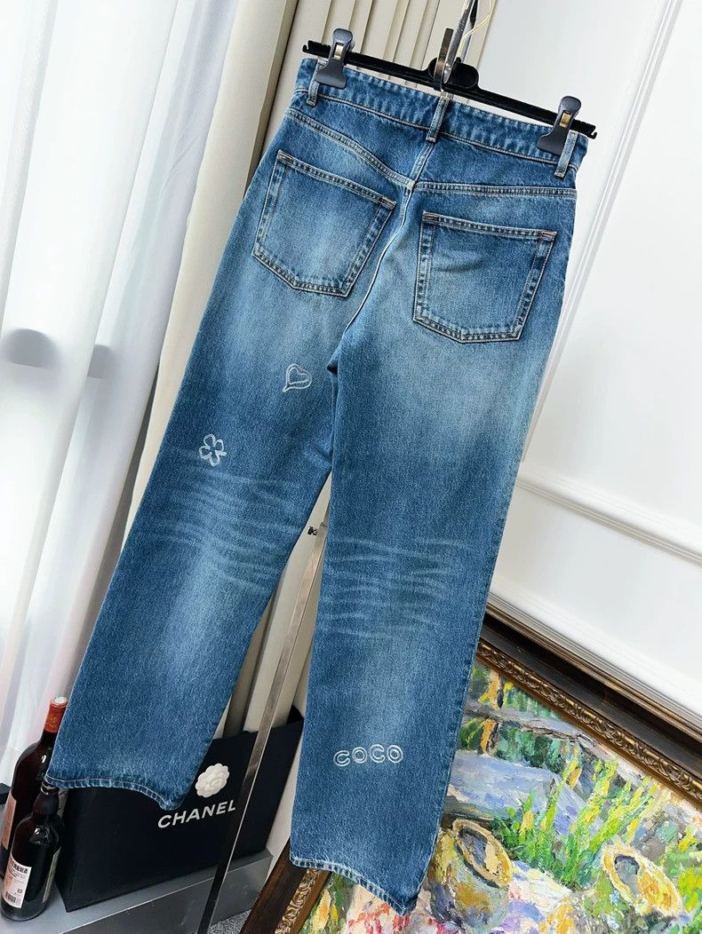 Chanel Chanel 24b Autumn and Winter Love Embroidery Graffiti Blue Size 42" / US 20 - 2 Thumbnail