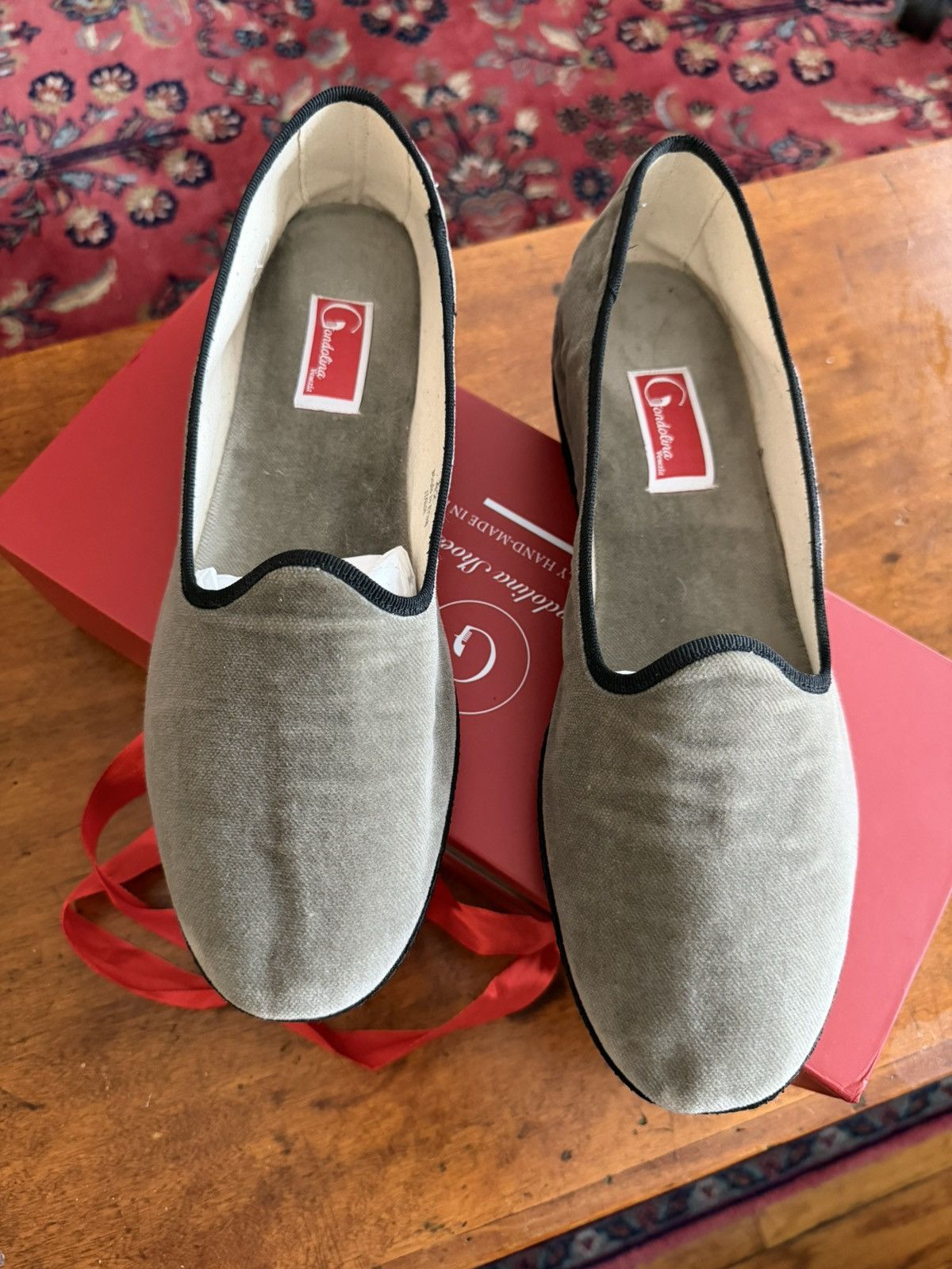 Other Gondoliera Venezia Furlane Slippers Grey Velvet Size US 9 / EU 42 - 3 Thumbnail