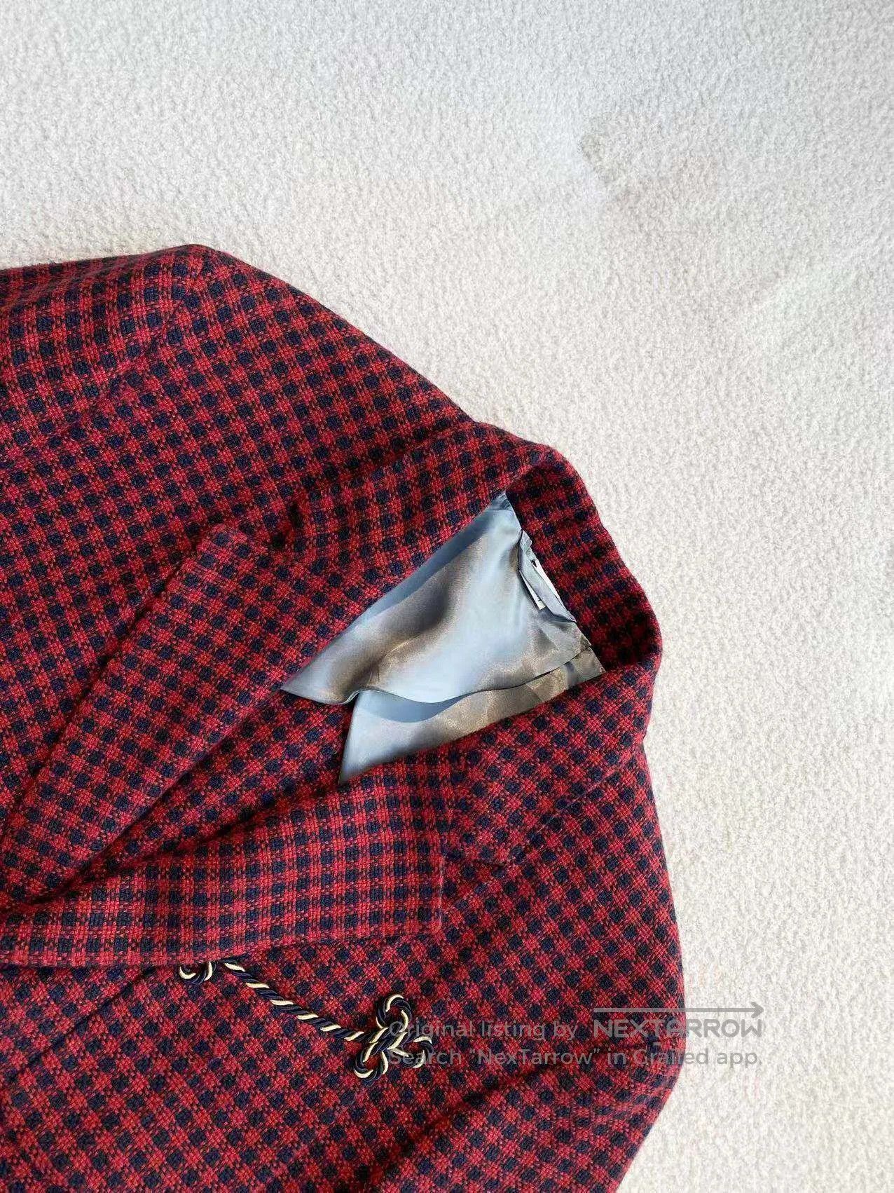 Gucci Guicci Plaid lapel embroidered blazer| Size M / US 6-8 / IT 42-44 - 4 Thumbnail