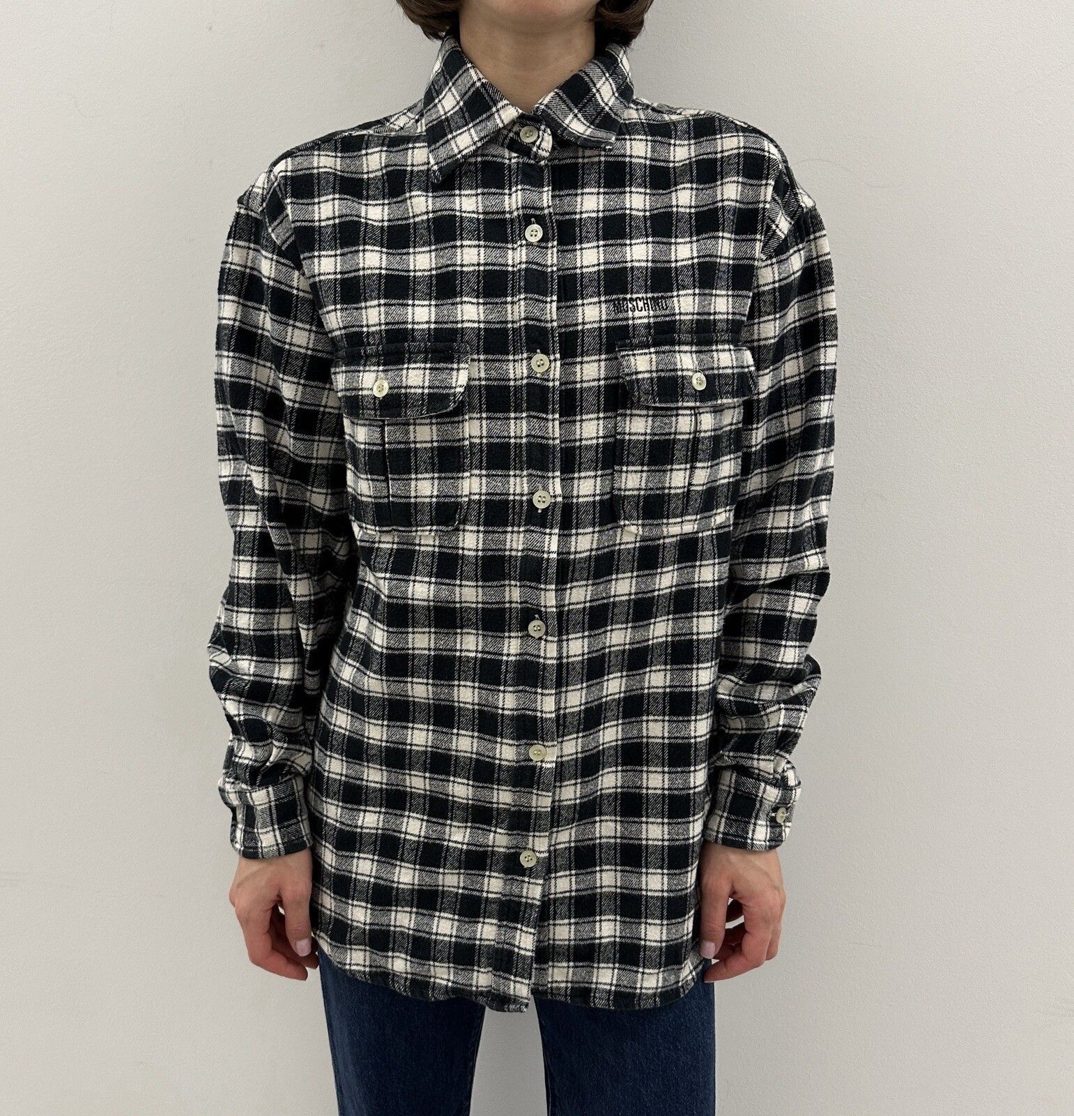 Moschino Vintage 90s Moschino Jeans Flanel Shirt Checked Womens Size M / US 6-8 / IT 42-44 - 3 Thumbnail