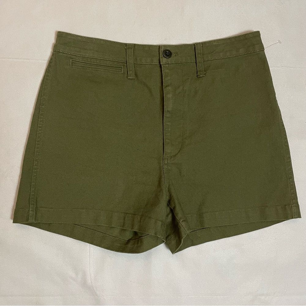 Madewell New Madewell Cotton Olive High Rise Shorts Size 30 Size 30" / US 8 / IT 44 - 2 Thumbnail