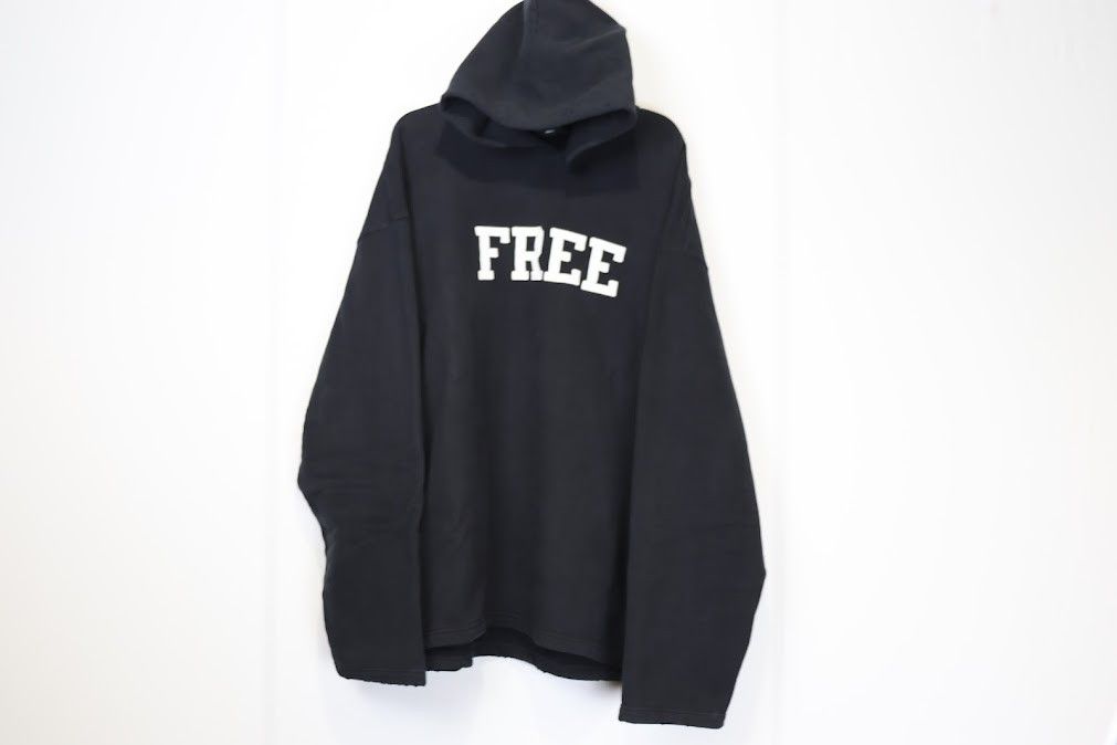 Balenciaga o1rshd Free Medium Molleton No Rib Hoodie in Black/White Size US M / EU 48-50 / 2 - 3 Thumbnail