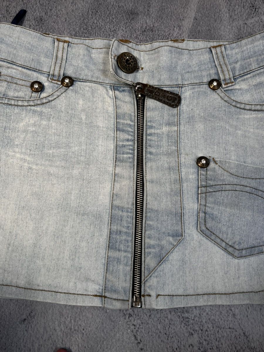 Japanese Brand × Vintage Vintage Y2K Dolce Gabbana style faded zip mini skirt Size 25" / US 0 / IT 36 - 4 Thumbnail