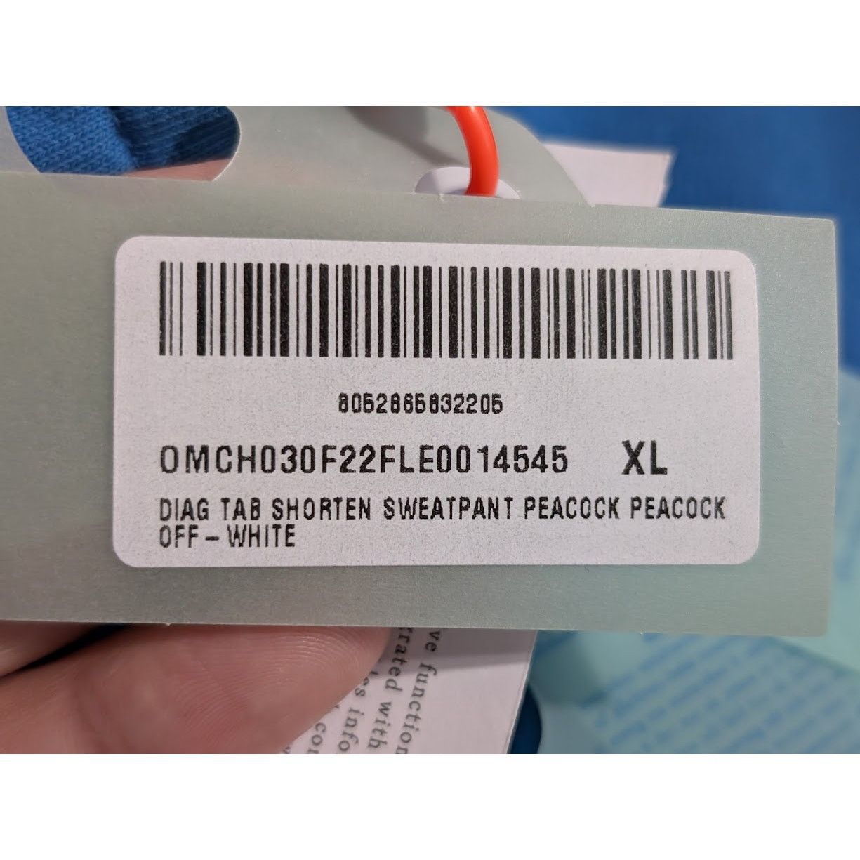 Off-White o1rshd1 Diag Tab Shorten Sweatpant & Jogger in Peacock Size US 36 / EU 52 - 15 Thumbnail