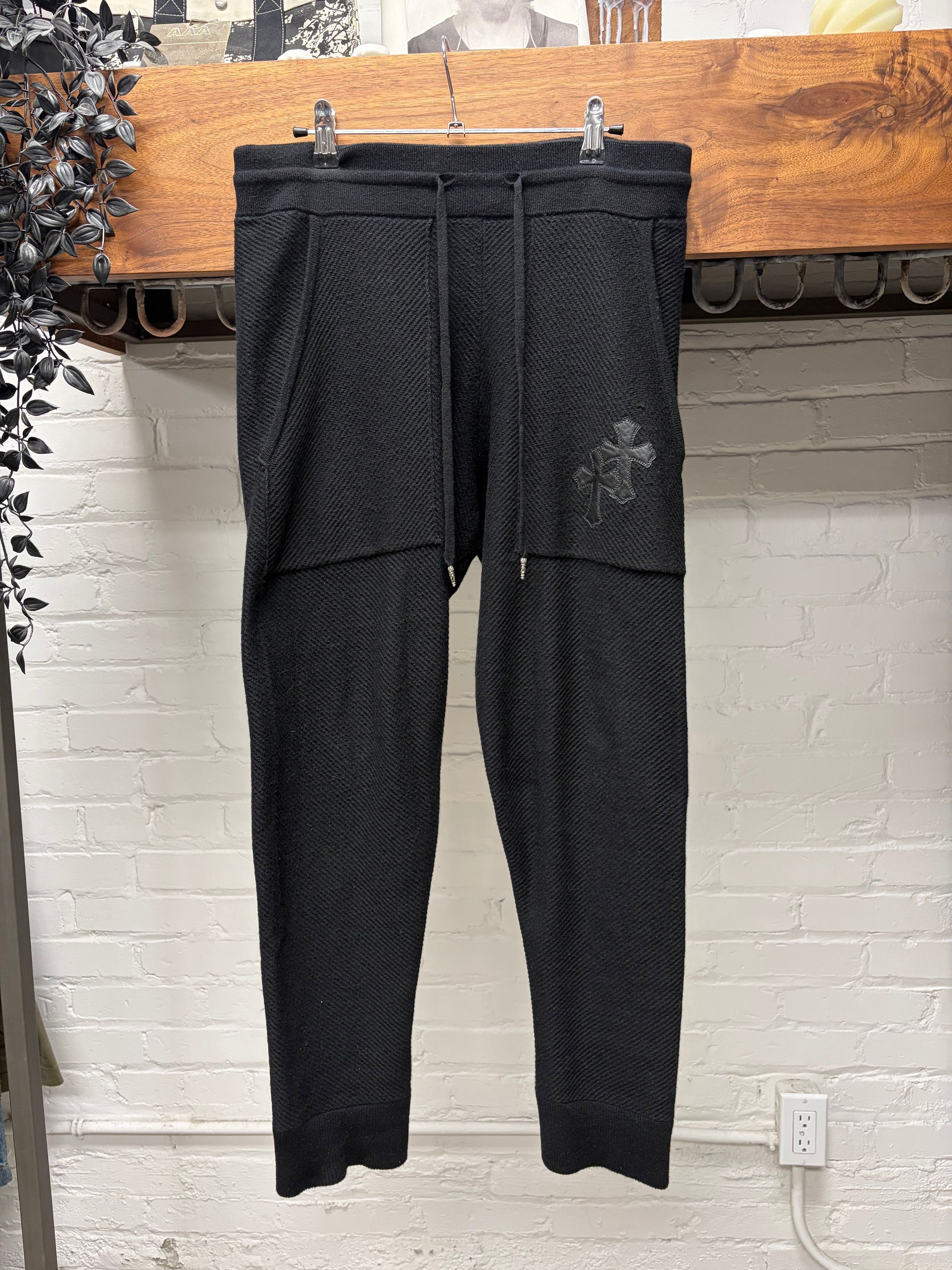 Chrome Hearts Chrome Hearts Cashmere Leather Cross Patch Sweatpants Size US 32 / EU 48 - 1 Thumbnail