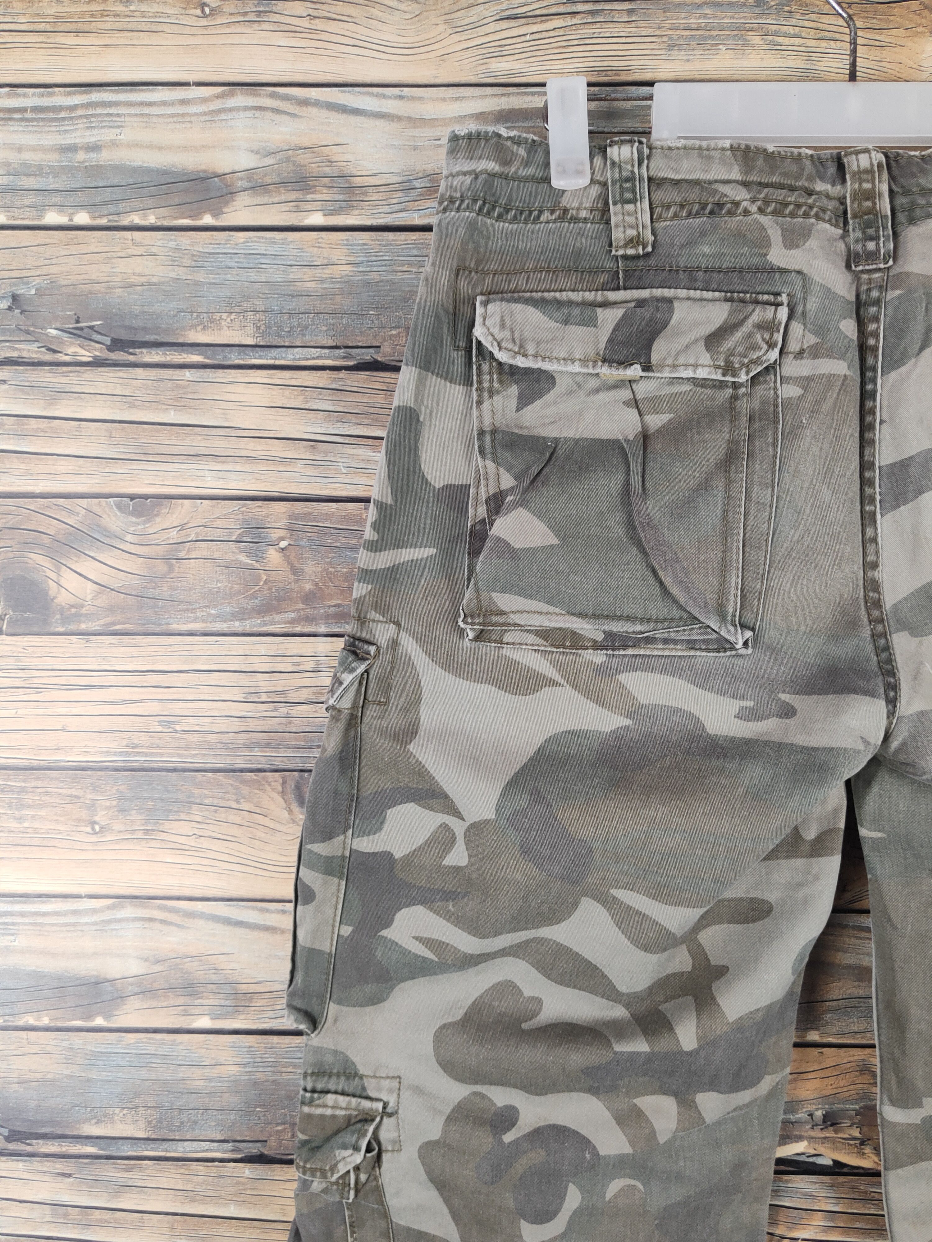 Japanese Brand DL Real Crush Camouflage Multipocket Cargo Pants #46-250T Size US 33 - 8 Thumbnail