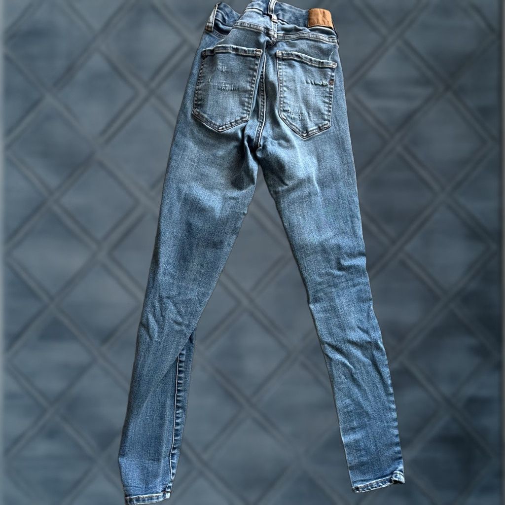 Vintage Aéropostale Jeans 00 Hi Rise Distressed Stretch Denim 5-Pocket Blue Regular Womens Size 24" / US 00 / IT 34 - 1 Thumbnail