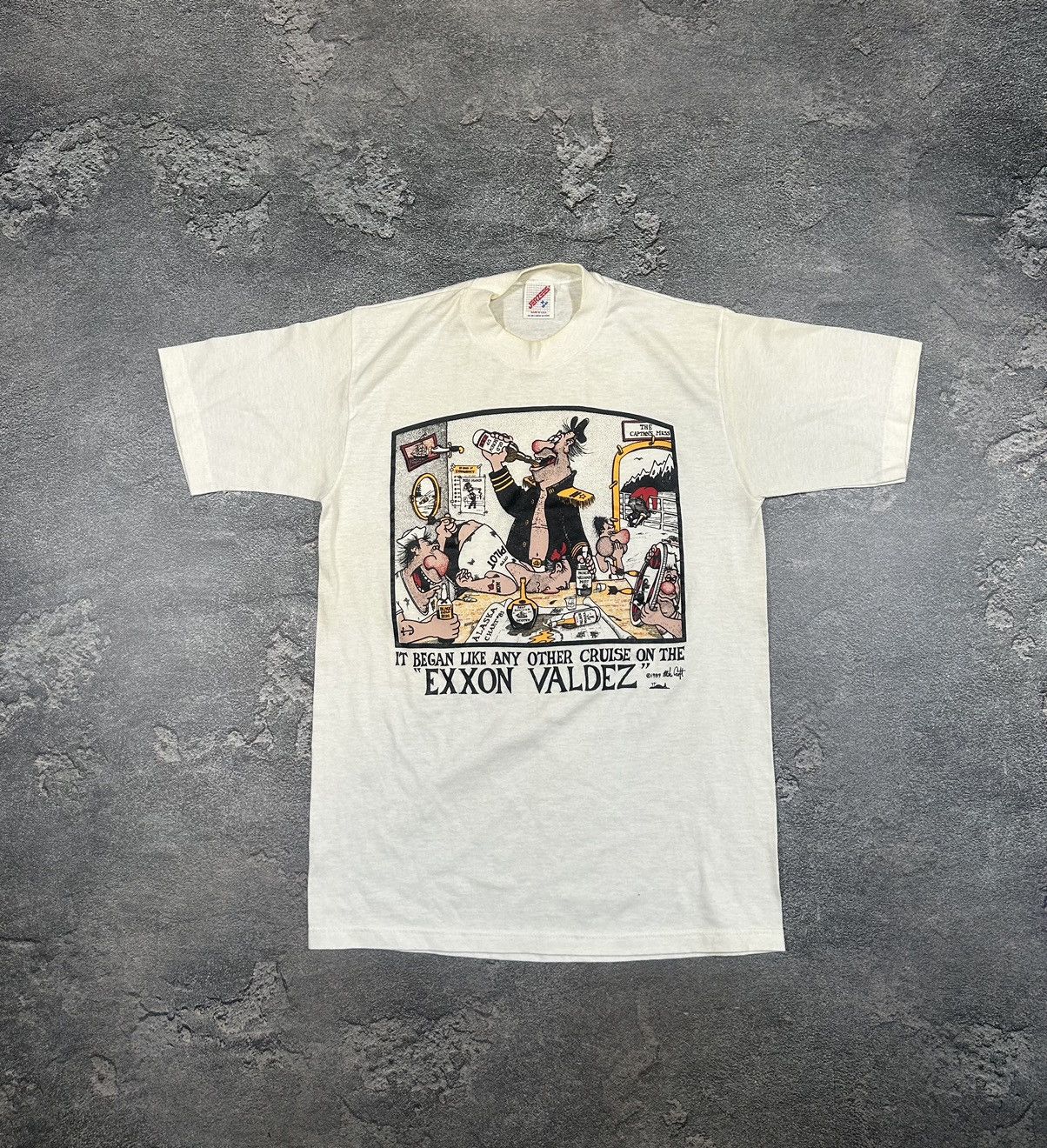Vintage Exxon Valdez Rare 90s Humor T-shirt Size US S / EU 44-46 / 1 - 1 Thumbnail
