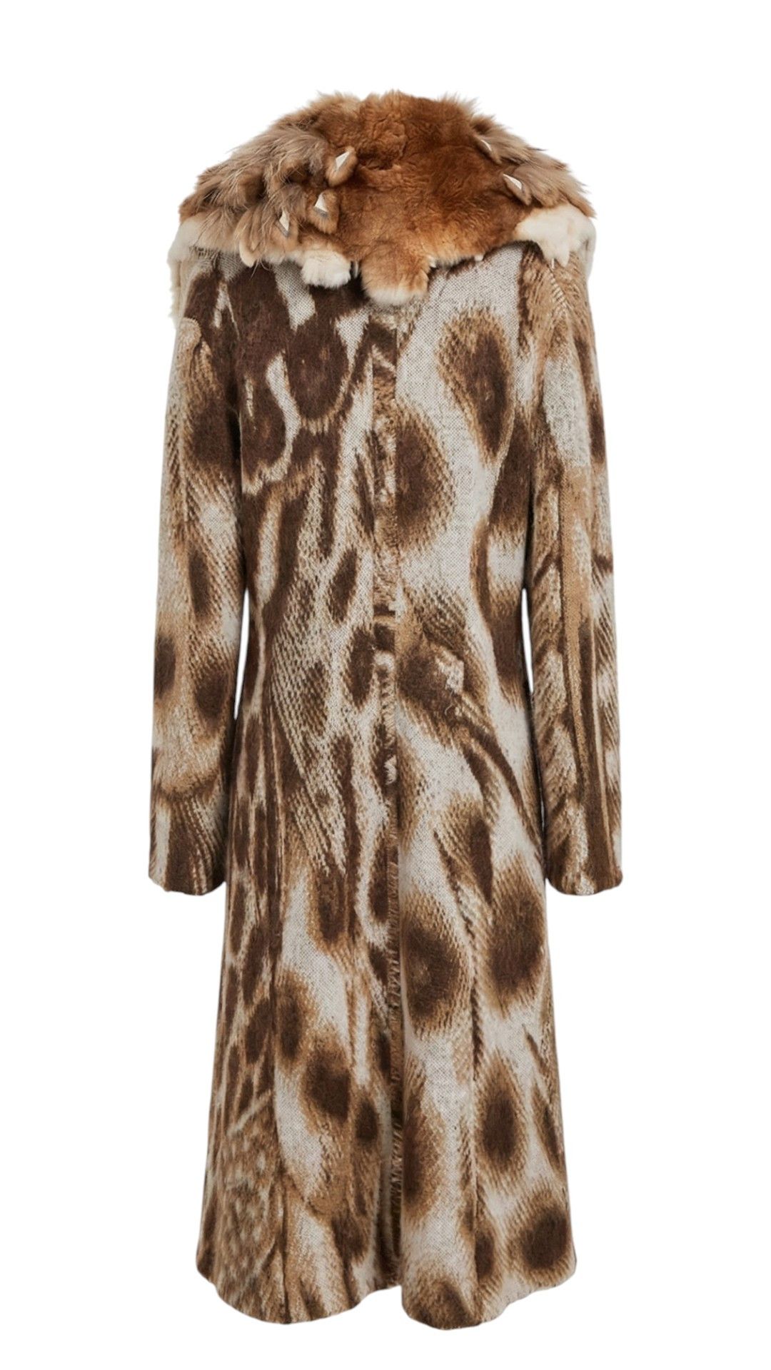 Roberto Cavalli ARCHIVE REX RABBIT FUR WOOL COAT Size M / US 6-8 / IT 42-44 - 2 Thumbnail