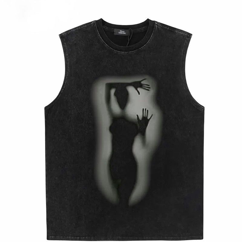 Japanese Brand × Vintage 90s Design Printed Vintage Tank Top T-Shirt Size US L / EU 52-54 / 3 - 1 Thumbnail