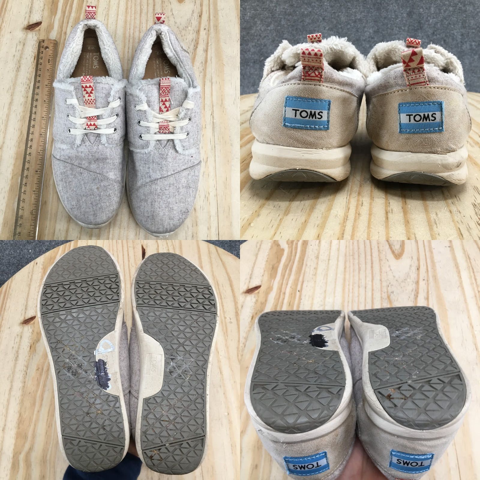 Toms TOMS Shoes Womens 9 Del Rey Sneakers Gray Casual Lace Up Comfort Low Top Flats Size M / US 6-8 / IT 42-44 - 8 Thumbnail