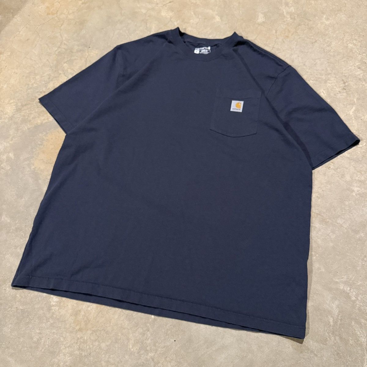 Carhartt Carhartt Pocket Logo Patch Faded Blue Tee ERD Grunge Size US XL / EU 56 / 4 - 2 Thumbnail