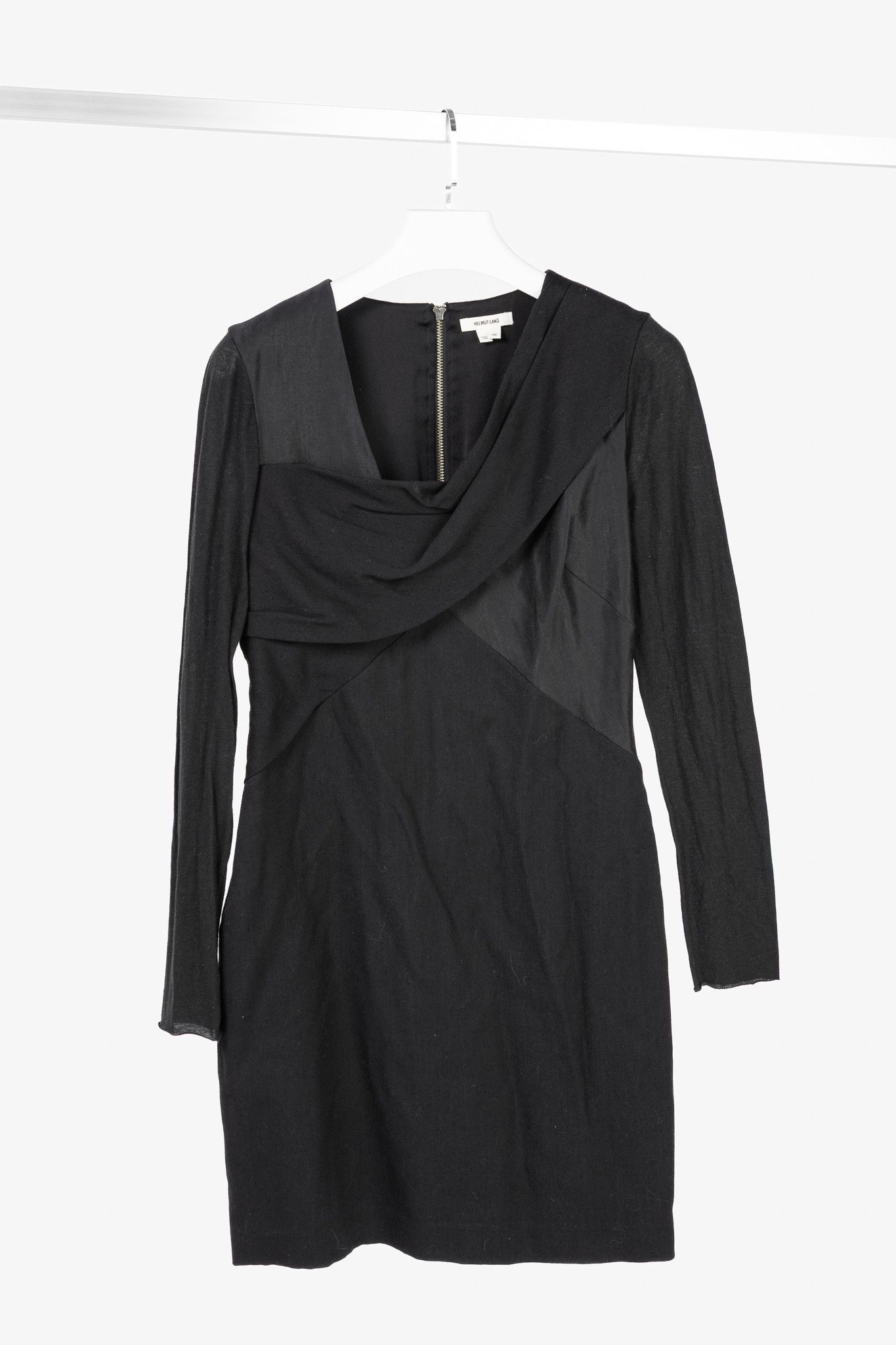 Helmut Lang Helmut Lang Black Nexus Wool Knee-Length Dress Size L / US 10 / IT 46 - 1 Thumbnail