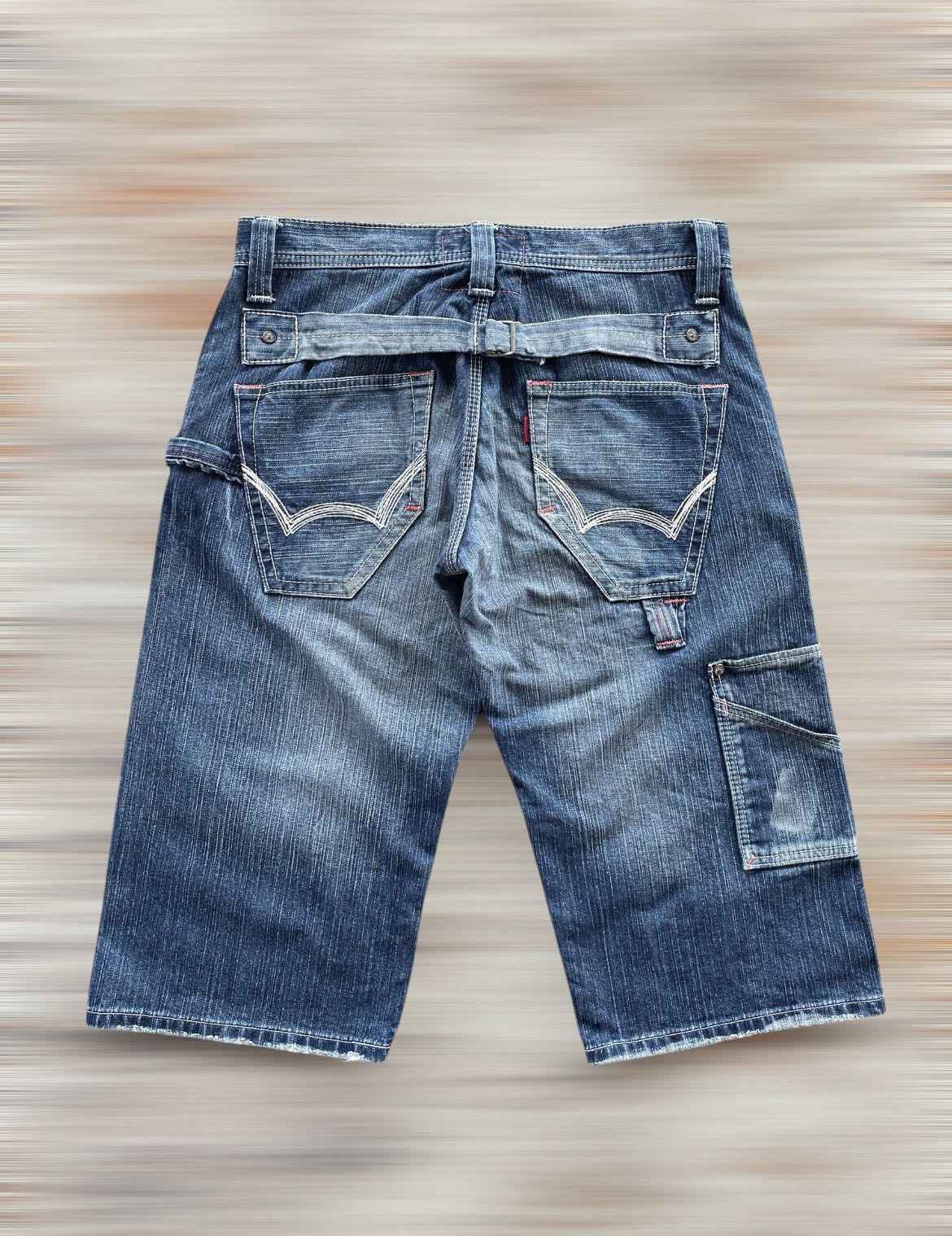 Designer × Edwin × If Six Was Nine EDWIN 503 BLUE TRIP SHORT JEANS Size US 33 - 3 Thumbnail