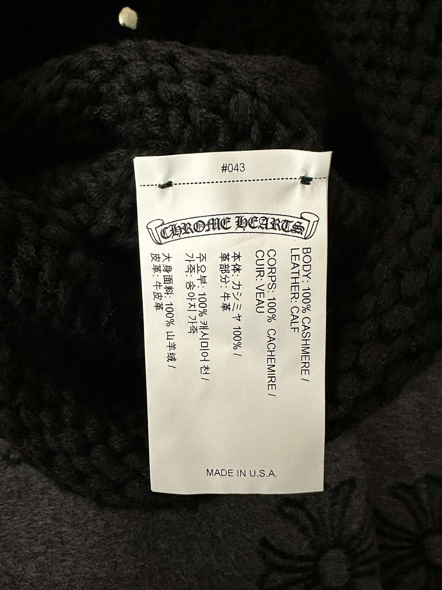 Chrome Hearts CHROME HEARTS Cashmere Leather With Silver Fleur Beanie Size ONE SIZE - 6 Thumbnail