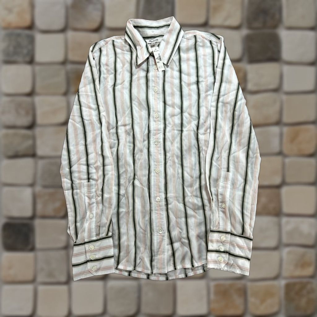 Madewell Madewell Shirt Women Size 2 Multicolor Striped Regular Fit Button Up High Low Hem New Size XS / US 0-2 / IT 36-38 - 1 Thumbnail