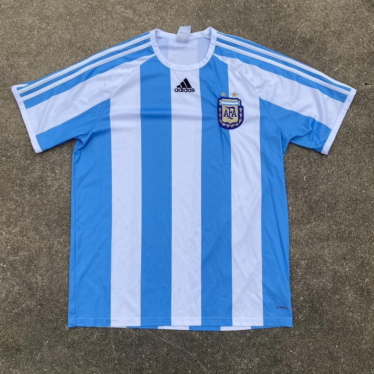 Adidas Vintage Argentina Adidas striped soccer jersey Size US L / EU 52-54 / 3 - 1 Thumbnail