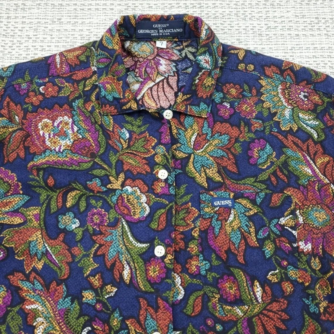 Guess VINTAGE Guess by Georges Marciano Long Sleeve Button Up Womens Sz S 80s 90s USA Made Size S / US 4 / IT 40 - 4 Thumbnail